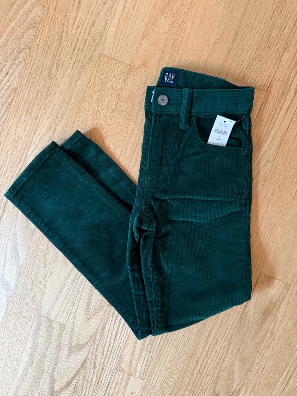 GAP Dark Green Corduroys boys pants size 8 slim boys new